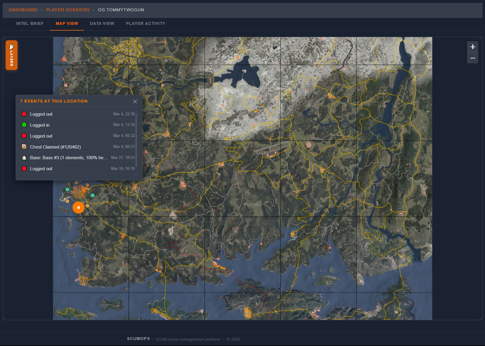 Player Dossier Map View